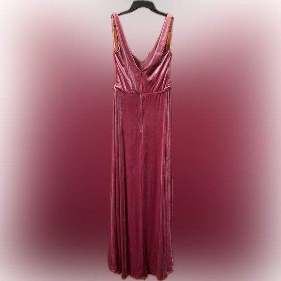 Rosewood Morilee Bridesmaid dress style 21669 velvet - Picture 3 of 14